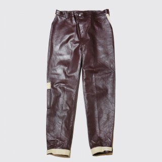 vintage belted wide leather trousers