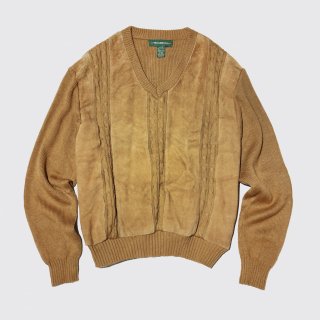 vintage suede combi sweater