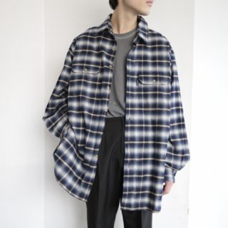 vintage woolrich ombre check loose flannel shirt