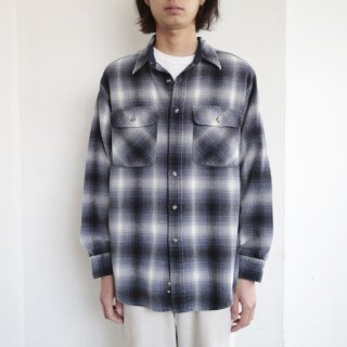 vintage ombre check flannel shirt