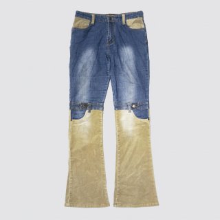 vintage pocket knee flare jeans