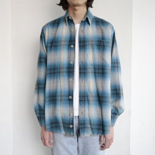 vintage ombre check flannel shirt