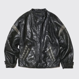 vintage pelle pelle python combi leather jacket