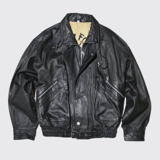 vintage euro zipped leather jacket