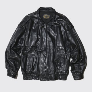 vintage loose aviator leather jacket