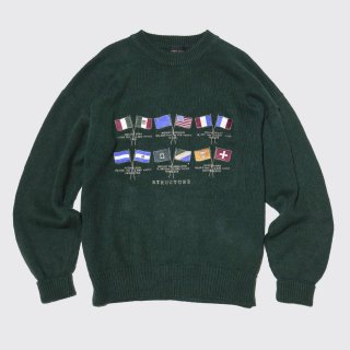 vintage flag cotton sweater