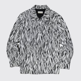 vintage zebra jacquard zipped jacket