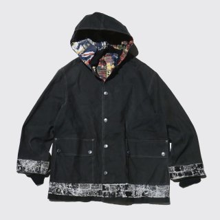 vintage jean paul gaultier canvas hooded jacket