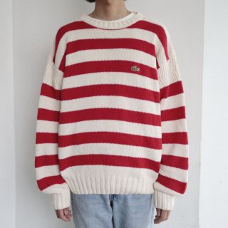 vintage lacoste border cotton sweater