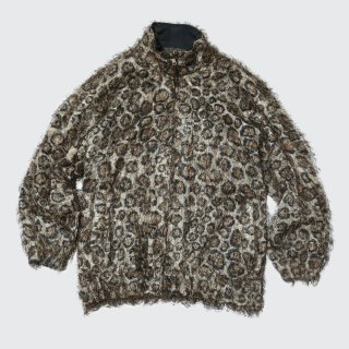vintage leopard shaggy track jacket 