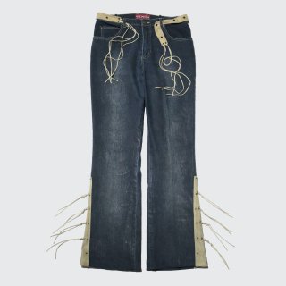 vintage fringe flare jeans