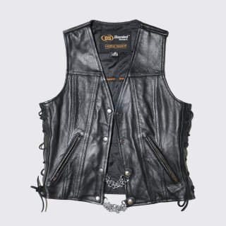 vintage chain hook leather vest