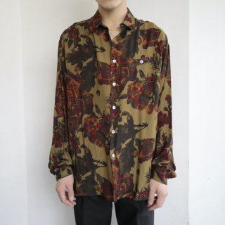 vintage botanical rayon shirt