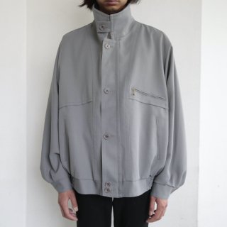 vintage stand collar loose poly jacket 