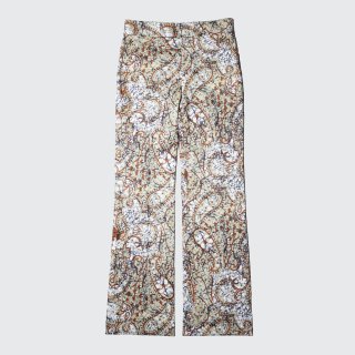 vintage paisley poly flare trousers