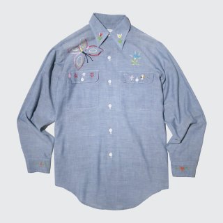 vintage broderie chambray shirt