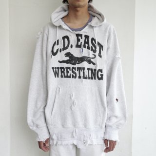 vintage 90's c.d.east wrestling broken hoodie