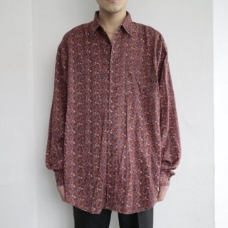 vintage flower pattern loose shirt