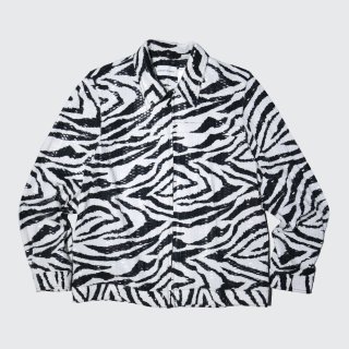 vintage zebra pattern zipped jacket