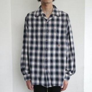 vintage tommy ombre check open collar shirt