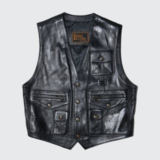 vintage utility leather vest