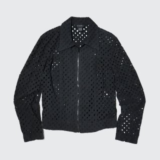 vintage lace cotton zipped jacket