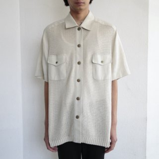 vintage knit combi h/s shirt