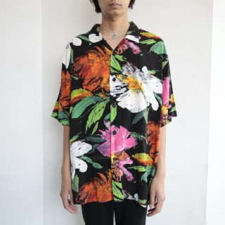 vintage flower rayon h/s shirt