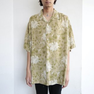 vintage flower silk h/s shirt