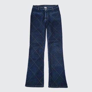 vintage y2k cross pleats flare jeans