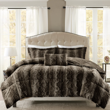 MADISON PARK(ޥǥѡ) եȳݤ 4åȡZuri Faux Fur Comforter SetBrown