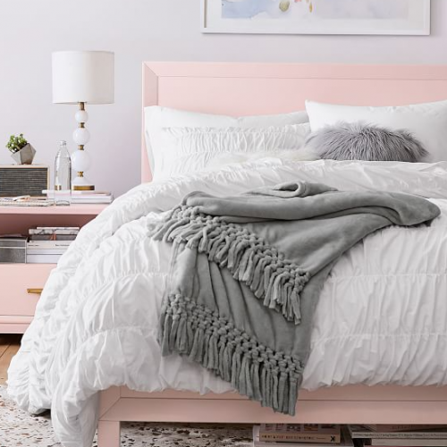 Pottery Barn ʥݥå꡼С˥˥åݤĥС ✻ Ruched Organic Duvet Cover / White