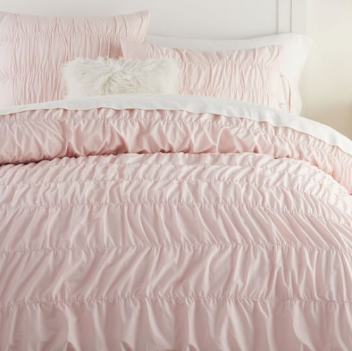 Pottery Barnʥݥå꡼С˥˥åݤĥС ✻ Ruched Organic Duvet Cover / Blush