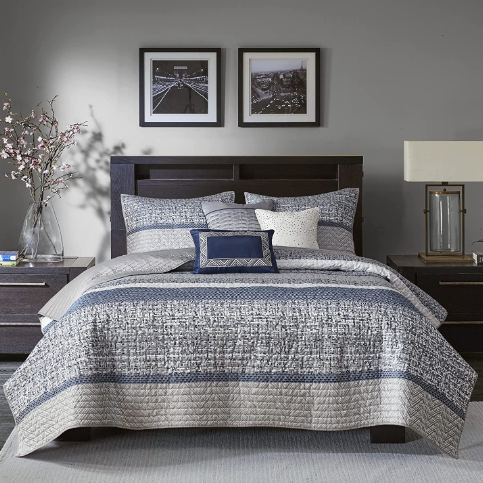 MADISON PARK(ޥǥѡ) å С֥ Сå6åȡRhapsody 6 Piece Jacquard Coverlet Set / Navy