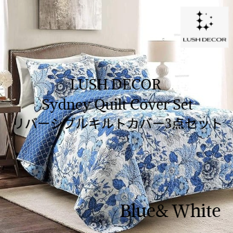 <img class='new_mark_img1' src='https://img.shop-pro.jp/img/new/icons14.gif' style='border:none;display:inline;margin:0px;padding:0px;width:auto;' />Lush Decorʥåǥ˥ե С֥륭ȥС3å✻Sydney  Quilt Cover Set/Navy & White