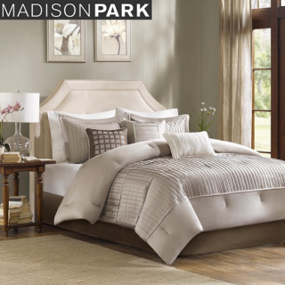 MADISON PARK(マディソンパーク) ／ベットリネン7点セット＊Channing 7-piece Comforter Set / Taupe