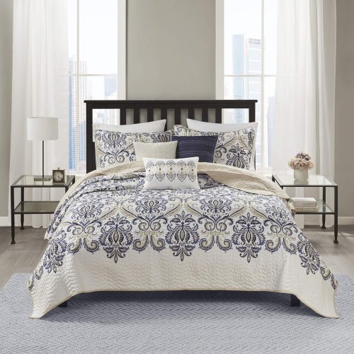 MADISON PARK (ޥǥѡ) ޥǥ ȥСå6åȡCali 6 Piece Quilted Coverlet Set 