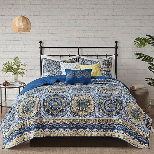 Madison Park （マディソンパーク）キルトカバーレット６点セット　Tangiers 6 Piece Coverlet Set / Blue