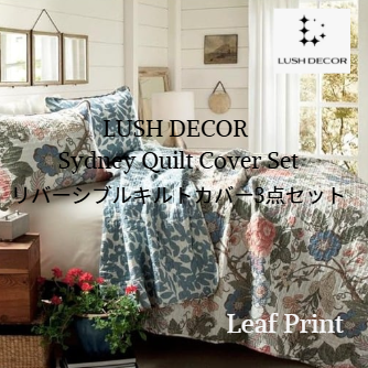 <img class='new_mark_img1' src='https://img.shop-pro.jp/img/new/icons34.gif' style='border:none;display:inline;margin:0px;padding:0px;width:auto;' />Lush Decorʥåǥ˥ե С֥륭ȥС3å&Sydney Quilt Cover Set/Leaf Print