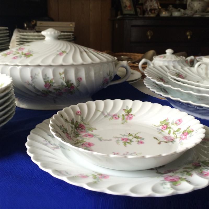 仏)アンティーク リモージュコロネット プレート 2枚