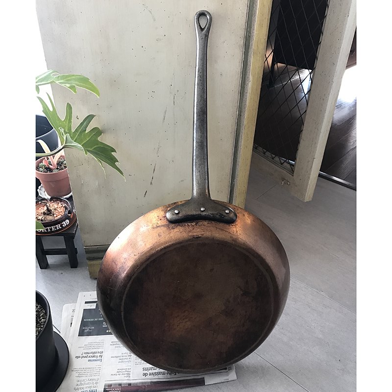 銅製 大型 片手鍋 コッパー フランス アンティーク-