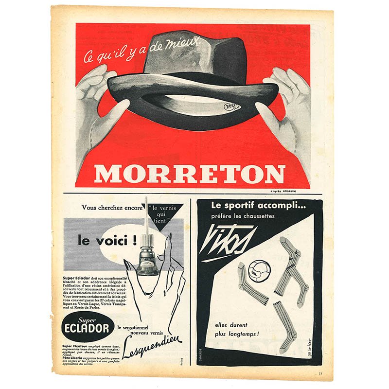 ヴィンテージフランス雑誌 1953年 2色MORRETON2P