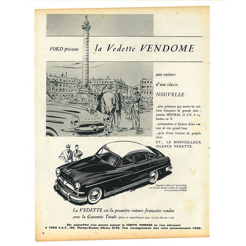 ヴィンテージフランス雑誌 1953年 1色PEUGEOT, FORD 4P