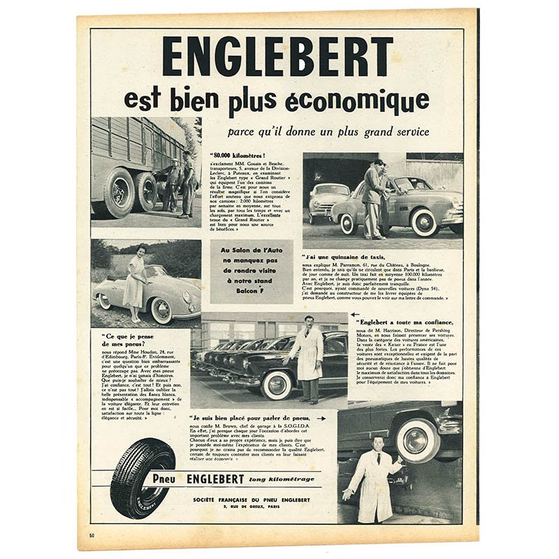 ヴィンテージフランス雑誌 1953年 1色PEUGEOT, FORD 4P