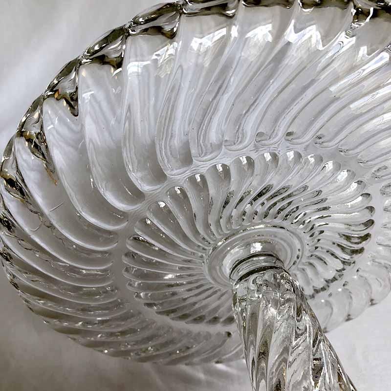 ガラスコンポティエlargeサイズAntique ケーキスタンド雪の結晶