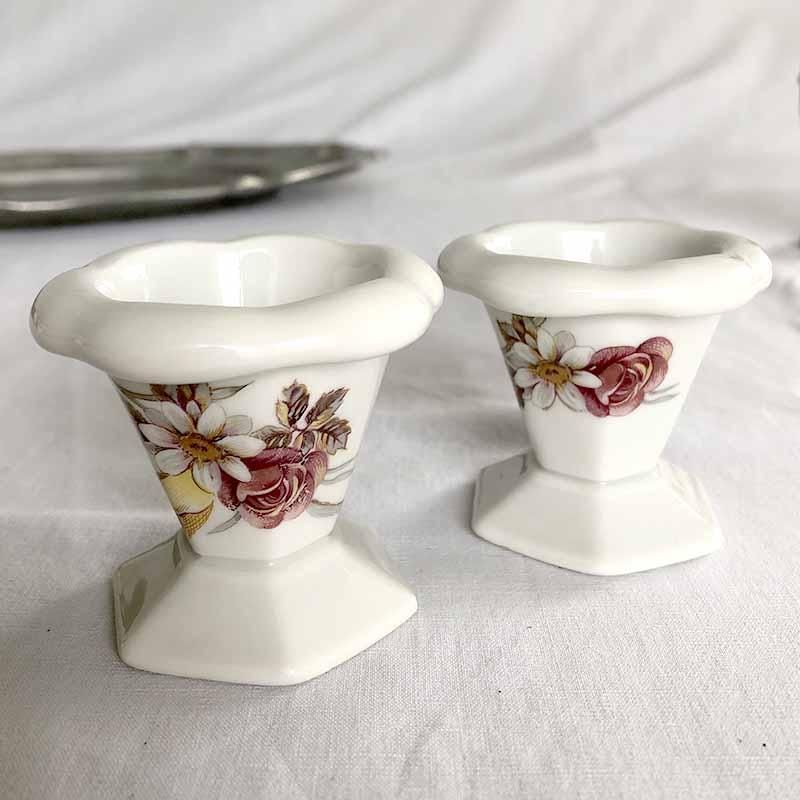 Limoges 花柄エッグスタンド リモージュ
