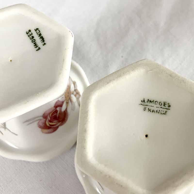 Limoges 花柄エッグスタンド リモージュ