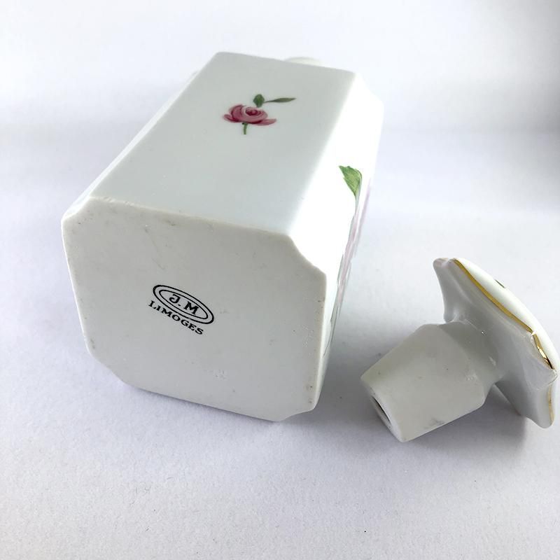 リモージュ 陶器蓋つき瓶 薔薇香水瓶（大小バラ売） Limoges