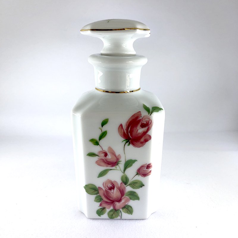 リモージュ 陶器蓋つき瓶 薔薇香水瓶（大小バラ売） Limoges-soracoya