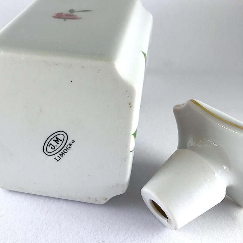 リモージュ 陶器蓋つき瓶 薔薇香水瓶（大小バラ売） Limoges
